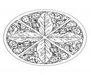 free mandala to color leaves  coloring pages